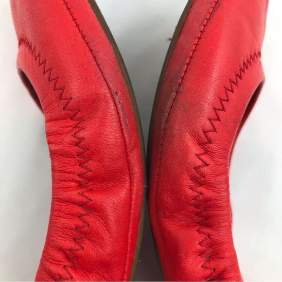Lucky Brand Emmie Red Leather Elastic Side Ballet Flats - Picture 14 of 15